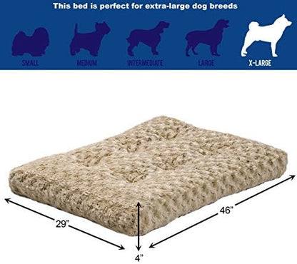 MidWest Homes for Pets XL QuietTime Deluxe Mocha Ombré Swirl Plush Pet Bed, Machine Washable, Non-Skid Bottom, Soft Crate Mat for 48-inch Crates