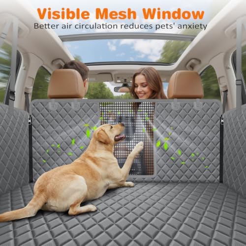 URPOWER 4 in 1 Dog Car Seat Cover for Back Seat, Waterproof Hammock