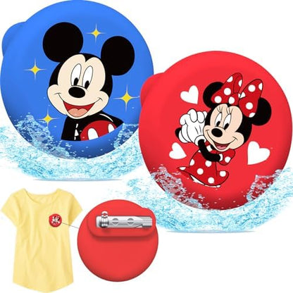 Waterproof for AirTag Holder for Kids - 2 Pack Cute Cartoon Hidden Case | with Safety Pin | for Clothes, Luggage, Shoes, Backpack | for Toddler, Elderly | Fully Hidden Tracker Case, Blue+Red