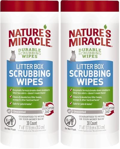 Nature’s Miracle Litter Box Scrubbing Wipes 30Ct (Pack of 2)