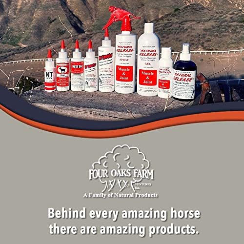 Four Oaks Farm Ventures, Natural Release Muscle Spray Treatment - Horse Liniment for Sore Muscles, Joint Pain, Tendon & Inflammation Relief - Easy to Use, Fast Acting, Alcohol & Menthol Free (1 Gal)