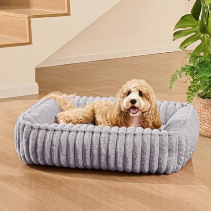 Small Dog Bed Calming Cat Bed for Indoor Cats 20’’x16’’ Grey