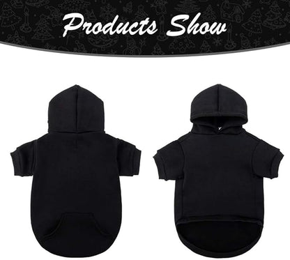 KOOLTAIL Dog Hoodie for Large Medium Small Dogs, Soft and Warm Pet Sweater with Leash Hole and Pocket Boy Girl, Puppy Fall Winter Jacket Clothes, French Pitbull Cold Weather Coat Sweatshirt, Black XL