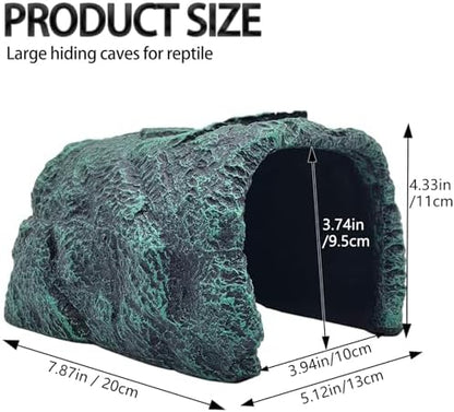 BNOSDM Large Reptile Hideout, Tortoise Hide, Bearded Dragon Hideout Cave Shelter, Resin Turtle Basking Platform, Reptiles Habitat Decor Tank Accessories for Lizards Geckos Snakes Chameleons Frogs