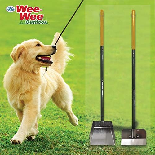 Four Paws Stainless Steel Long-Handled Dog Pooper Scooper Rake, Spade, & Pan 3 Piece Set, Pet Waste Pickup Tool, 38" x 10"
