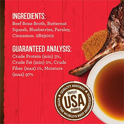 Merrick Grain Free Beef Bone Broth Dog and Cat Food Topper, 7 oz Pouch