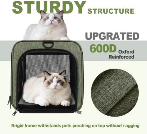 GAPZER Medium Cat Carrier Bag Lightweight, Soft-Sided Small Pet Carry Crate