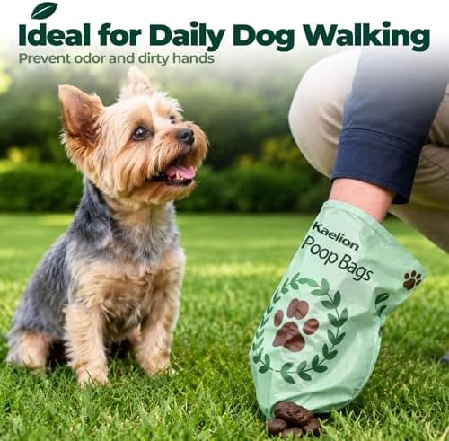 Compostable Dog Poop Bags 270 Count (18 Rolls), 9x13 Inch, BPI Certified, Plant-Based Leak Proof Lavender Scented Eco-Friendly Waste Bags (Green)
