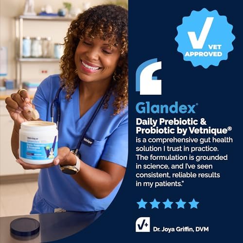 Vetnique Glandex Probiotics for Dogs Powder 8.5oz + Prebiotics & Enzymes