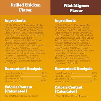 Pedigree Choice Cuts Wet Dog Food Pouch, Grill Inspired, 3.5 oz, 18 Count