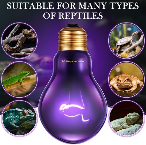 Retisee 4 Pack 75W Reptile Night Heat Lamp,Simulate Moonlight Heat Bulb