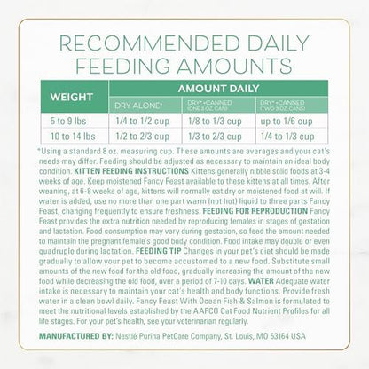 Fancy Feast Purina Dry Cat Food with Ocean Fish, Salmon, and Garden Greens Accents - 7 lb. Bag (Pack of 2)