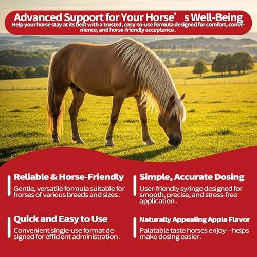Ivermectin Horse Paste 1.87% – Single Tube 6.08g (1-Pack), Apple Flavored Oral Dewormer for Horses – Treats Horses Up to 1250 lbs – Weight Calibrated Equine Paste for Routine Horse Care