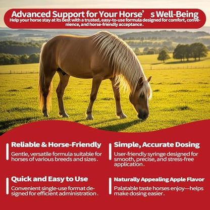 Ivermectin Horse Paste 1.87% – Single Tube 6.08g (1-Pack), Apple Flavored Oral Dewormer for Horses – Treats Horses Up to 1250 lbs – Weight Calibrated Equine Paste for Routine Horse Care