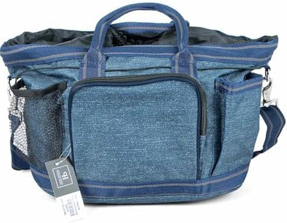 Jeffers Poplar Head Grooming Bag – Horse Grooming Organizer Tote with Pockets for Brushes, Tools, Clippers, Shampoo, Detangler – Stable Barn Kit Carrier for Horses, Pets, Livestock, Blue Jean Baby