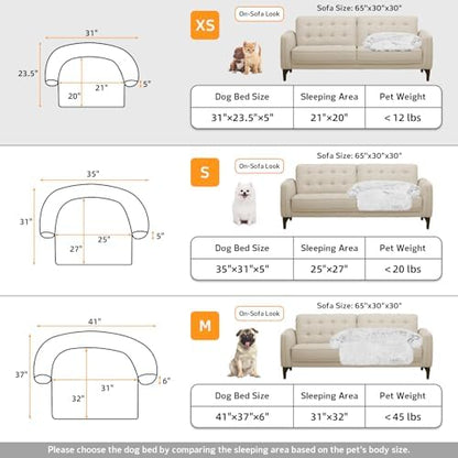 Calming Dog Bed Fluffy Plush Dog Mat for Furniture Protector with Removable Washable Cover for Large Medium Small Dogs and Cats (XS (31"x23.5"x5"), Light Grey)