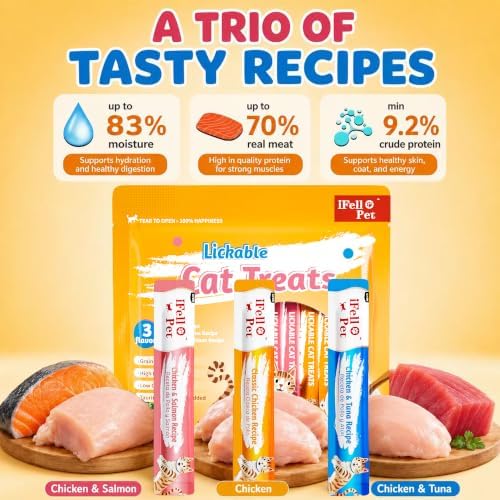 Cat Treats High Meat High Moisture Chicken, 15g Each Chicken Mix 12 Tubes