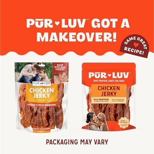 Pur Luv Pur Luv Dog Jerky Treats, 16oz + Chicken, Duck, and Sweet Potato Kabob Treats, 12oz, Healthy, Easily Digestible, Long-Lasting, High Protein Dog Treats, Satisfies Dog's Urge to Chew