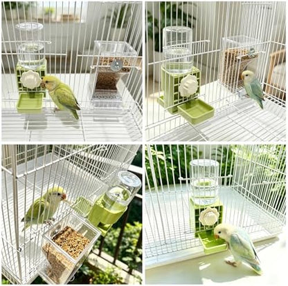Lemtrflo No Mess Bird Cage Feeder, Automatic Bird Water Dispenser