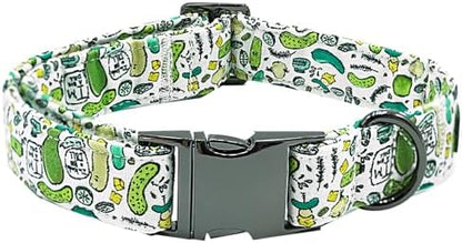 Summer Green Big Dills Print Dog Collar for Small Dogs