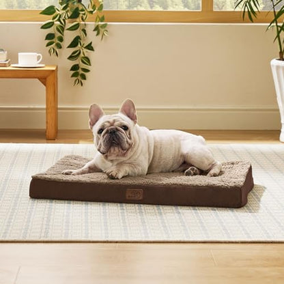 Bedsure Washable Dog Bed Medium Size Dog with Comfy Sherpa, 30x20in Brown