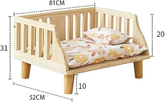 Cat Litter Pan Pet Bed Four Seasons Universal Off the Ground cat Bedside Table pet Indoor Dog(Large)