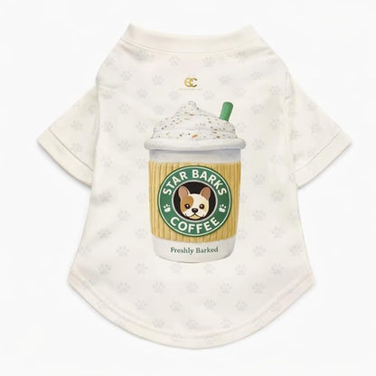 Luxury Designer Dog T Shirt – Trendy Puppy Clothes for Small Dogs, Fashion Pet Tee for French Bulldogs & Chihuahuas, Everything Chic Dog Apparel (StarbarksTee, Small)