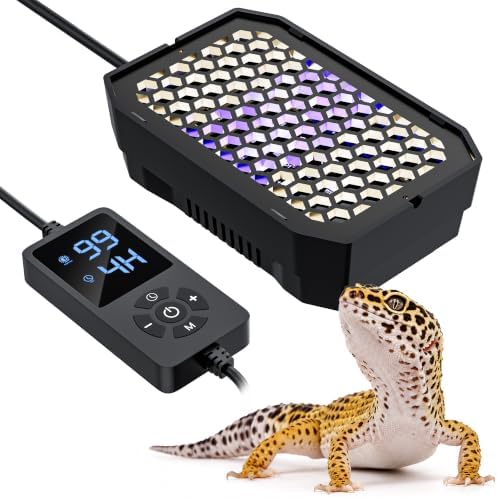 Dimmable LED UVB Reptile Light with Auto Timer, 4.3-Inch