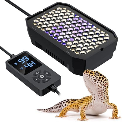 Dimmable LED UVB Reptile Light with Auto Timer, 4.3-Inch