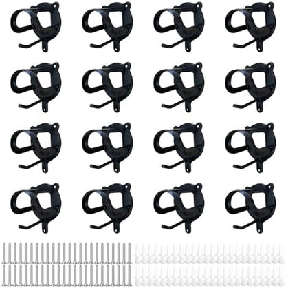 Horse Bridle Racks 16 Counts Metal Hanger Black Bridle Hooks