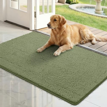 Bcoimo Super Absorbent Dog Door Mat, 48"*30" Anti Slip Mat for Muddy Paws