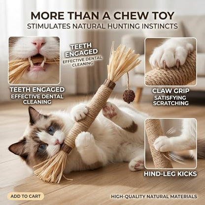 Cat Toys 12PCS Mix Catnip Chew Rope Silvervine Stick for Indoor Cat