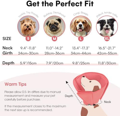 Queenmore Soft Dog Cone Collar, Adjustable Comfy Dog Cone After Surgery