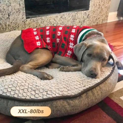 KYEESE Dog Christmas Sweater Dress for Medium Large Dogs with Snowflake