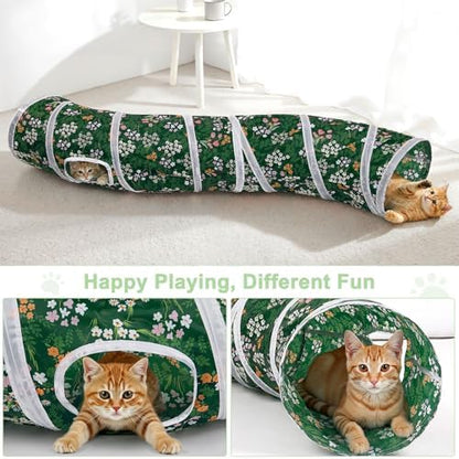 Glittme S-Shape Cat Tunnel, Foldable Cat Tunnels for Indoor Cats