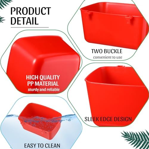 Zhehao 20 Pcs Poultry Water Cups Chicken Waterer Cups 18 oz, Red
