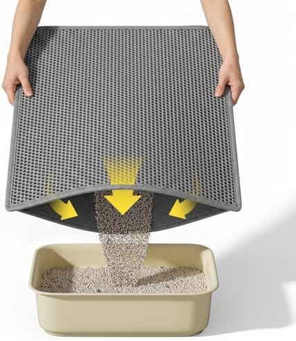 Cat Litter Mat, 30"x24", Waterproof, Easy to Clean (Grey-1Pack)