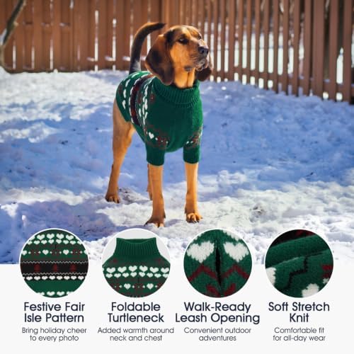 XXL Dog Sweater for Large Dogs Christmas, Turtleneck Knit Pullover, 2XL