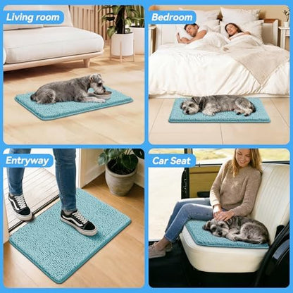 Bcoimo Super Absorbent Dog Door Mat, 30"*20" Anti Slip Mat for