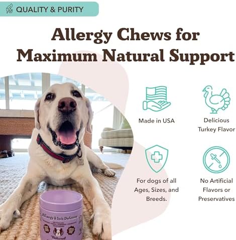 Natural Dog Company Allergy & Itch Defense Chews for Dogs, 90 Soft Chews