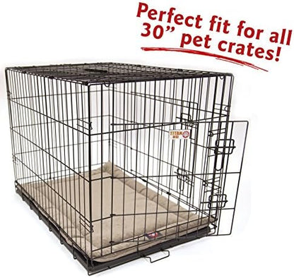 Majestic Pet Dog Crate Mat - Machine Washable Soft Plush Pet Bed Pad for Crates & Kennels | USA Crafted | 30"x21" Villa Pearl
