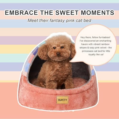 Cute Cat Beds for Indoor Cats, Cat Cave Bed for Kittens, Hideaway Cat House