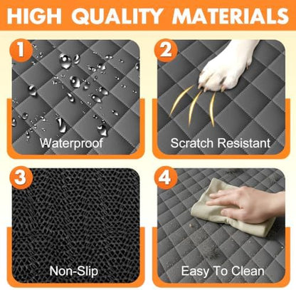 Dog Car Seat Cover for Back Seat, Fits Cars/SUVs/Trucks, M-Charcoal Grey