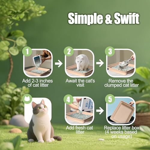 Disposable Litter Box for Cats Large: 2/4/6/8-Pack 17.5X 13.5in Leak-Proof