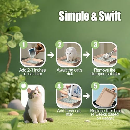 Disposable Litter Box for Cats Large: 2/4/6/8-Pack 17.5X 13.5in Leak-Proof