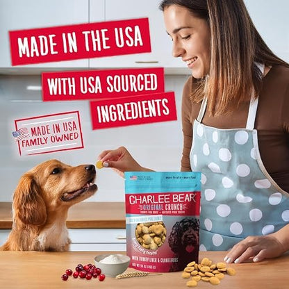Charlee Bear Original Dog Training Treats, Turkey Liver & Cranberry, 16 oz