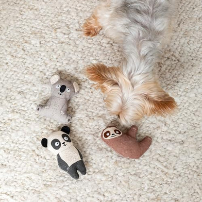 Fringe Studio "Cuddle Buddies, Durable Cotton Canvas Small Plush Dog Toy 3PCS Set, PetShop Collection (521023)