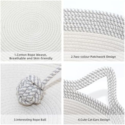 Cat Bed, Cotton Rope Instinct Basket for Cats, Handwoven Cat Beds