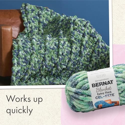 Bernat Blanket Extra Thick Cel-Este Chunky Yarn, Galactic, 2-Pack