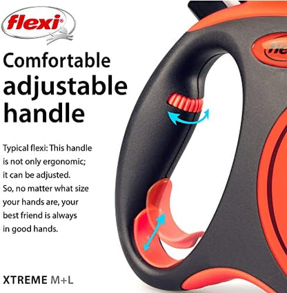 FLEXI® Xtreme Tape Retractable Dog Leash, Medium, 16 ft - Orange/Black